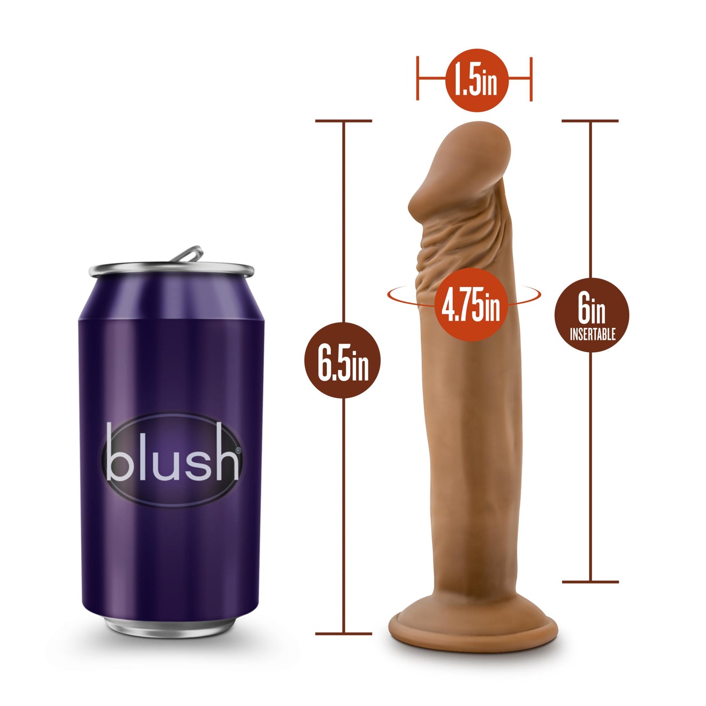 Dr. Skin - Dr. Small - 6 Inch Dildo - Mocha | 819835023081 | Available at EroticWarehouse.com