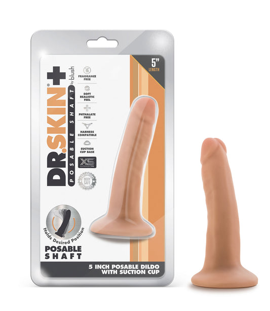 Dr. Skin Plus - 5 Inch Posable Dildo - Vanilla | 819835028406 | Available at EroticWarehouse.com