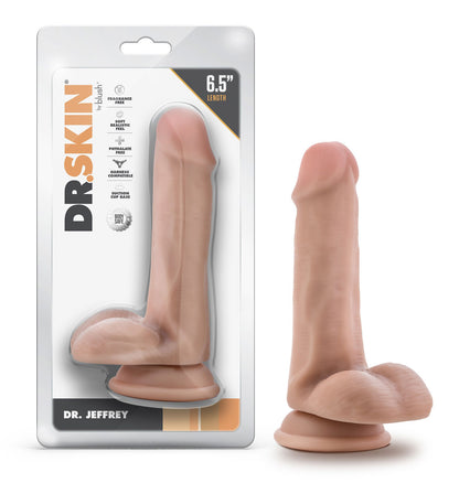 Dr. Skin - Dr. Jeffrey - 6.5 Inch Dildo With Balls - Beige | 819835029298 | Available at EroticWarehouse.com