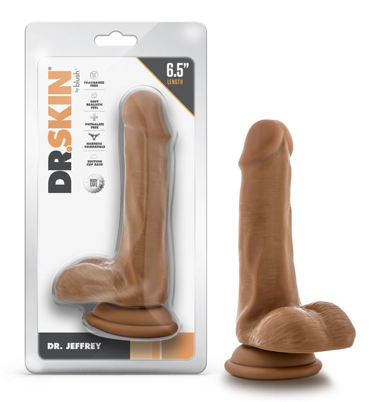 Dr. Skin - Dr. Jeffrey - 6.5 Inch Dildo With Balls - Tan | 819835029304 | Available at EroticWarehouse.com