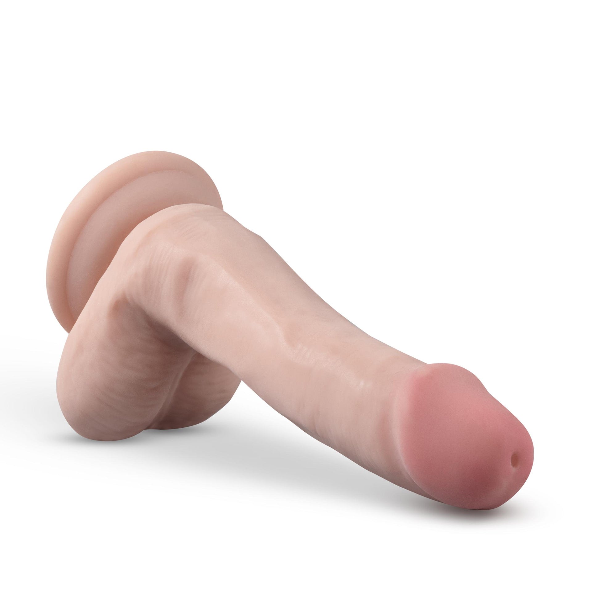 Dr. Skin Plus - 6 Inch Posable Dildo With Balls - Vanilla | 819835025351 | Available at EroticWarehouse.com