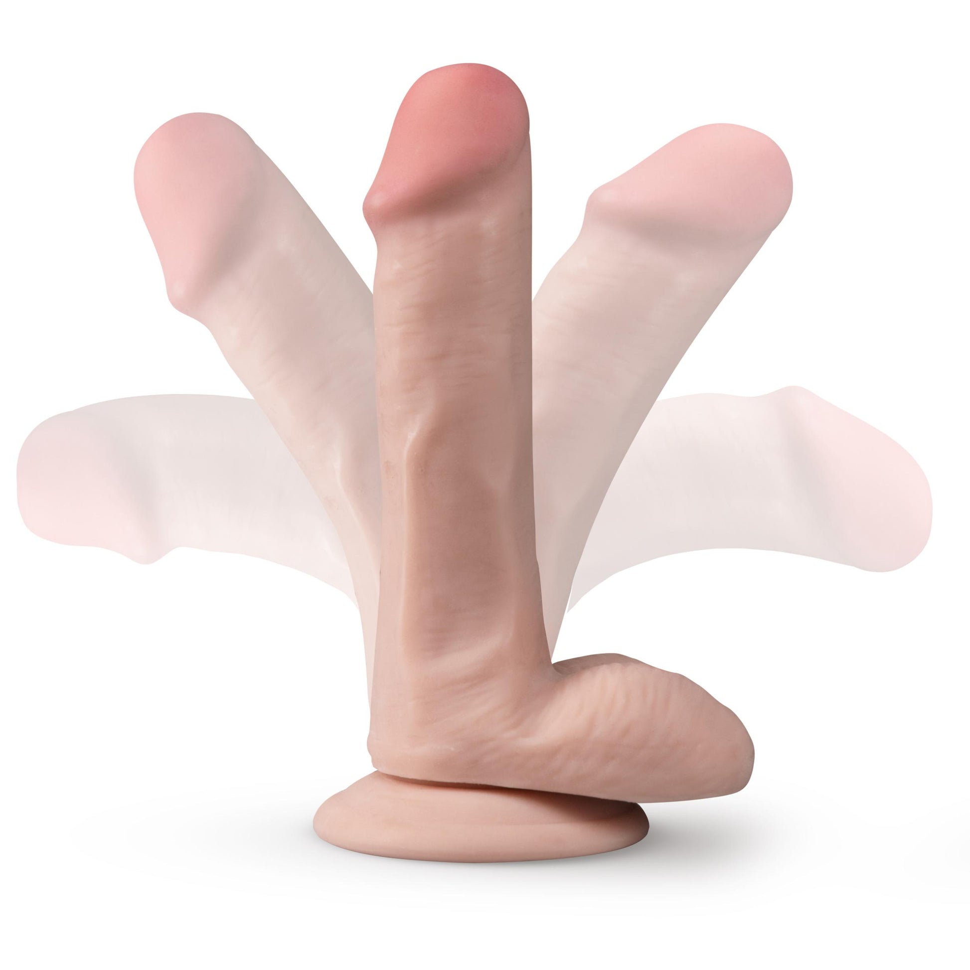 Dr. Skin Plus - 6 Inch Posable Dildo With Balls - Vanilla | 819835025351 | Available at EroticWarehouse.com