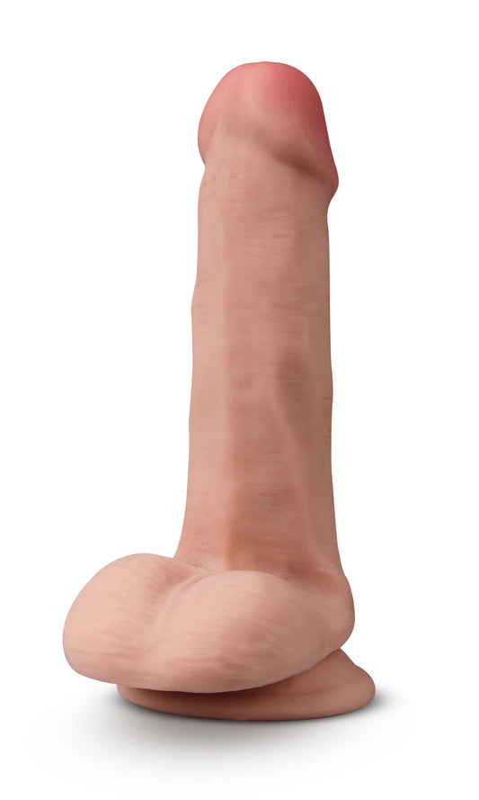 Dr. Skin Plus - 6 Inch Posable Dildo With Balls - Mocha | 819835027676 | Available at EroticWarehouse.com