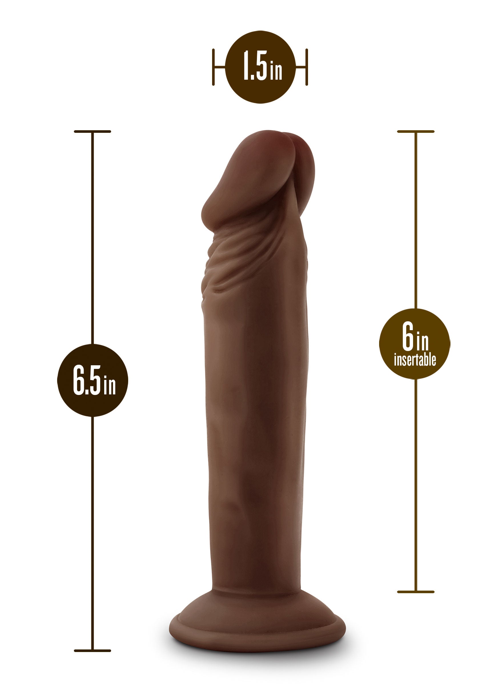 Dr. Skin Plus - 6 Inch Posable Dildo - Chocolate | 819835028437 | Available at EroticWarehouse.com