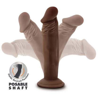 Dr. Skin Plus - 6 Inch Posable Dildo - Chocolate | 819835028437 | Available at EroticWarehouse.com