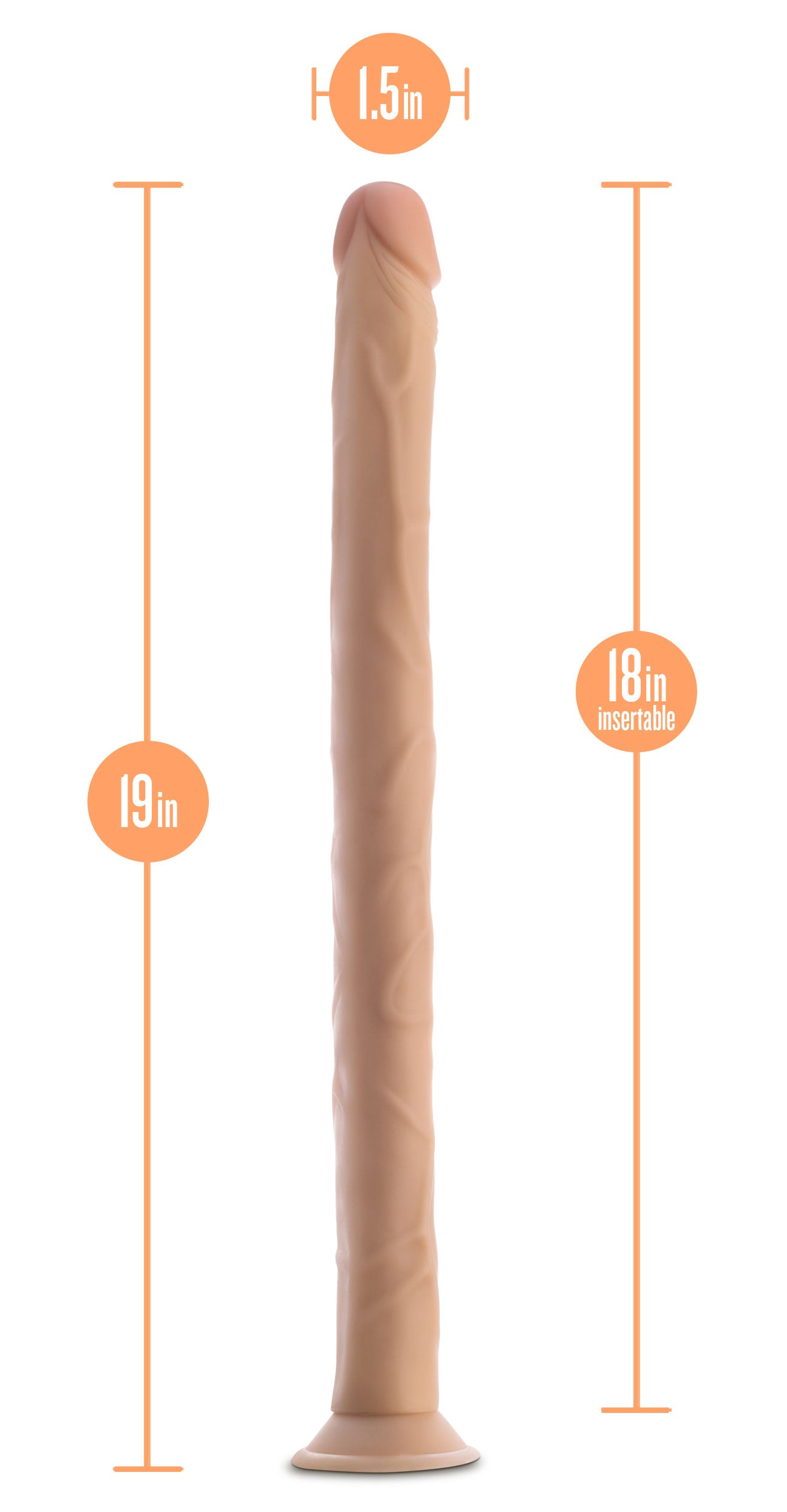 Dr. Skin - 19 Inch Dildo - Beige | 819835029113 | Available at EroticWarehouse.com
