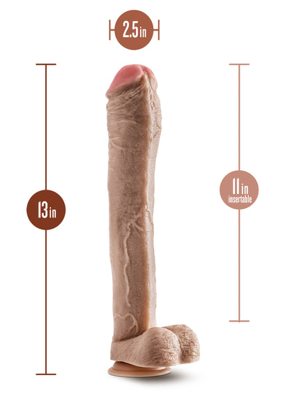 Dr. Skin - Mr. Ed - 13 Inch Dildo With Balls - Beige | 819835029427 | Available at EroticWarehouse.com