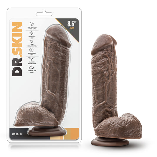 Dr. Skin - Mr. D - 8.5 Inch Dildo - Chocolate | 855215007104 | Available at EroticWarehouse.com