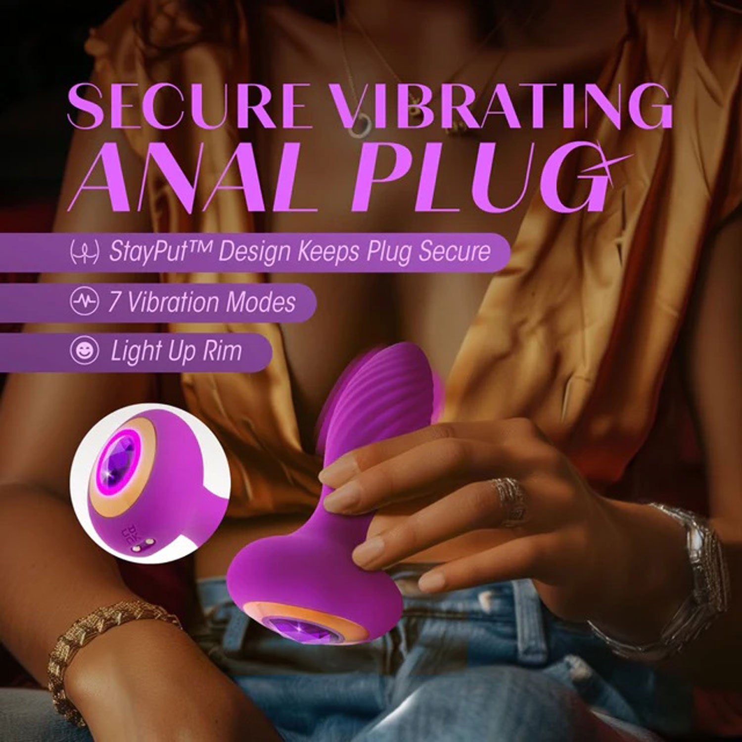 Oh My Gem - Charm Plug - Amethyst - Purple | 810138370544 | Available at EroticWarehouse.com