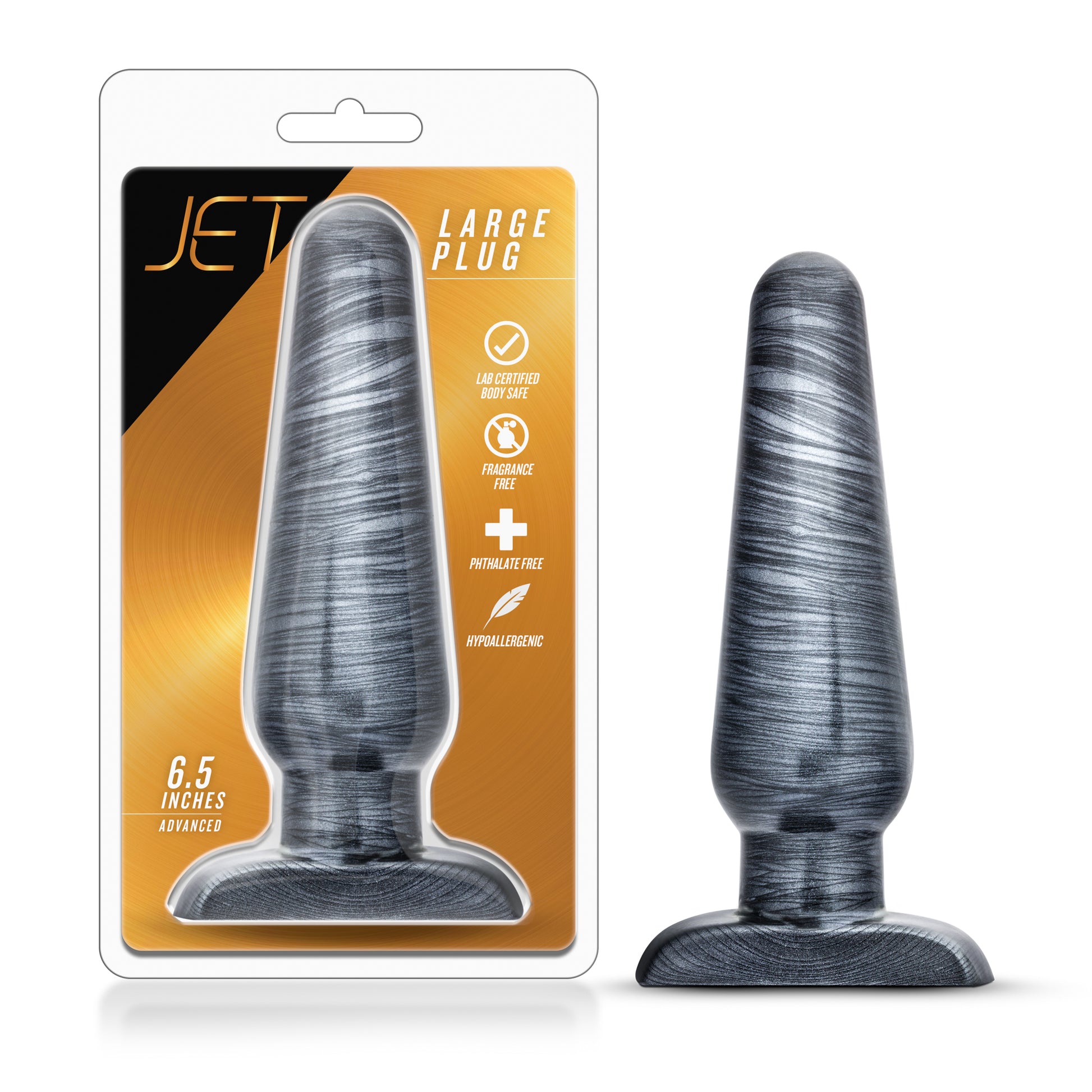 Jet Large Butt Plug - Carbon Metallic Black | 855215007388 | Available at EroticWarehouse.com