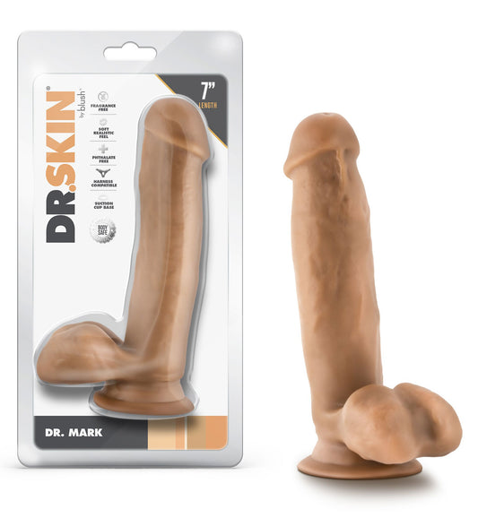 Dr. Skin - Dr. Mark - 7 Inch Dildo With Balls - Tan | 819835029342 | Available at EroticWarehouse.com