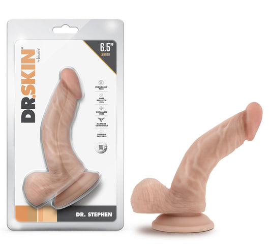 Dr. Skin - Dr. Stephen - 6.5 Inch Dildo With Balls - Beige | 819835024620 | Available at EroticWarehouse.com