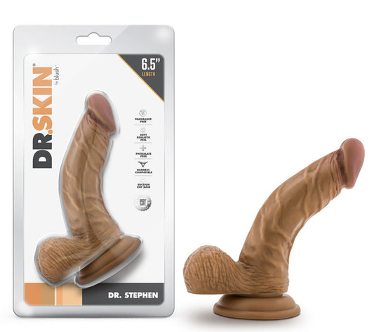 Dr. Skin - Dr. Stephen - 6.5 Inch Dildo With Balls - Tan | 819835029281 | Available at EroticWarehouse.com