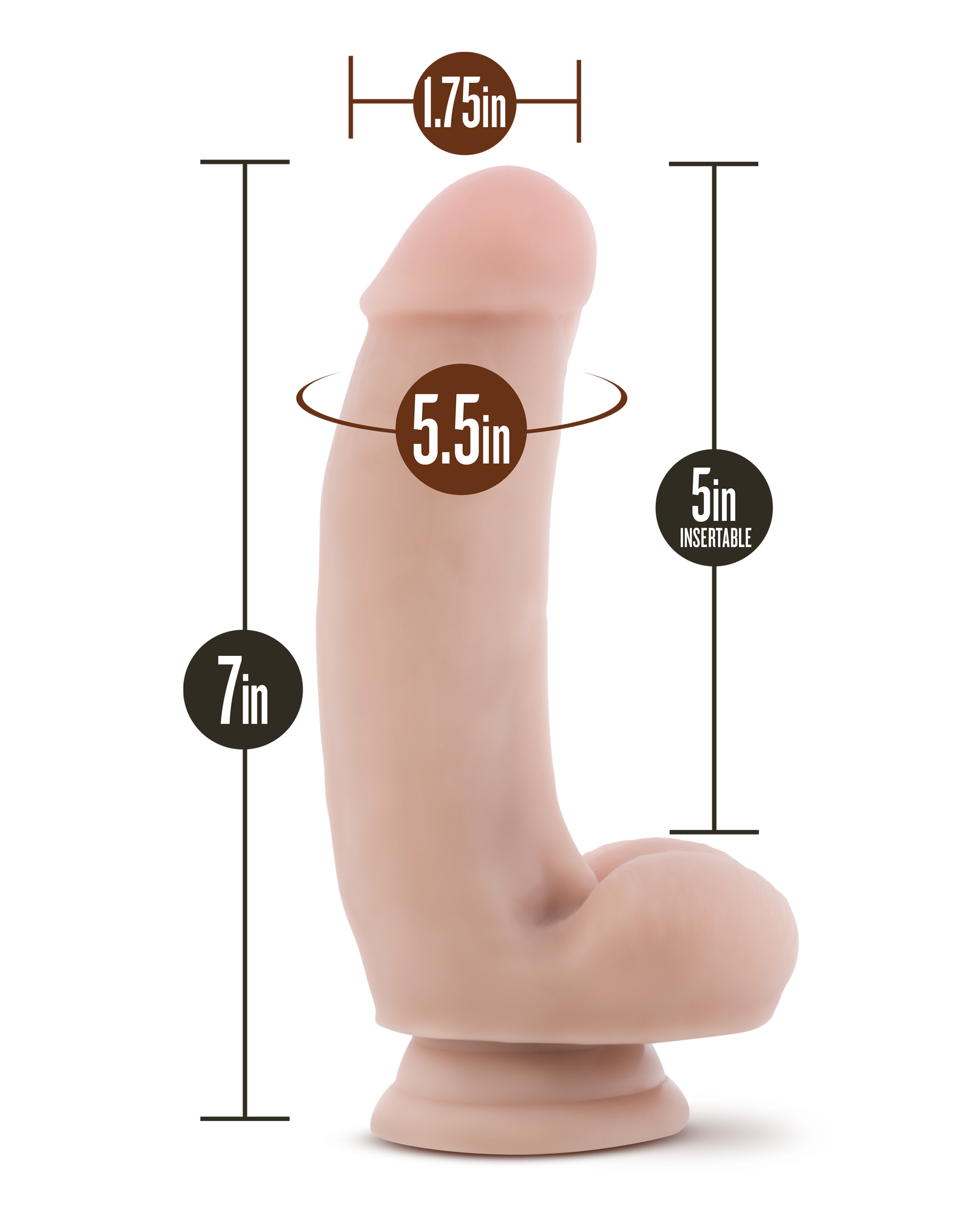 Dr. Skin Silicone - Dr. Samuel - 7 Inch Dildo With Suction Cup - Vanilla | 819835023838 | Available at EroticWarehouse.com