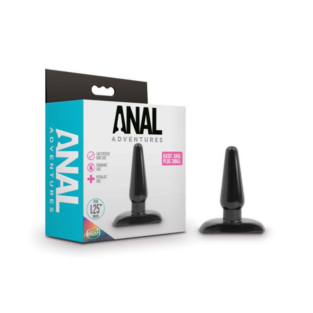 Anal Adventures - Basic Anal Plug - Small - Black | 819835024972 | Available at EroticWarehouse.com