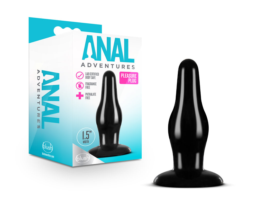 Anal Adventures - Pleasure Plug - Black | 819835025955 | Available at EroticWarehouse.com