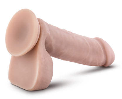 Dr. Skin Plus - 8 Inch Posable Dildo With Balls - Vanilla | 819835028185 | Available at EroticWarehouse.com