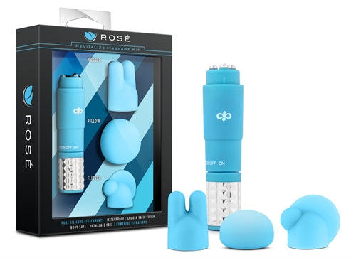 Rose Revitalize Massage Kit - Blue | 702730698877 | Available at EroticWarehouse.com
