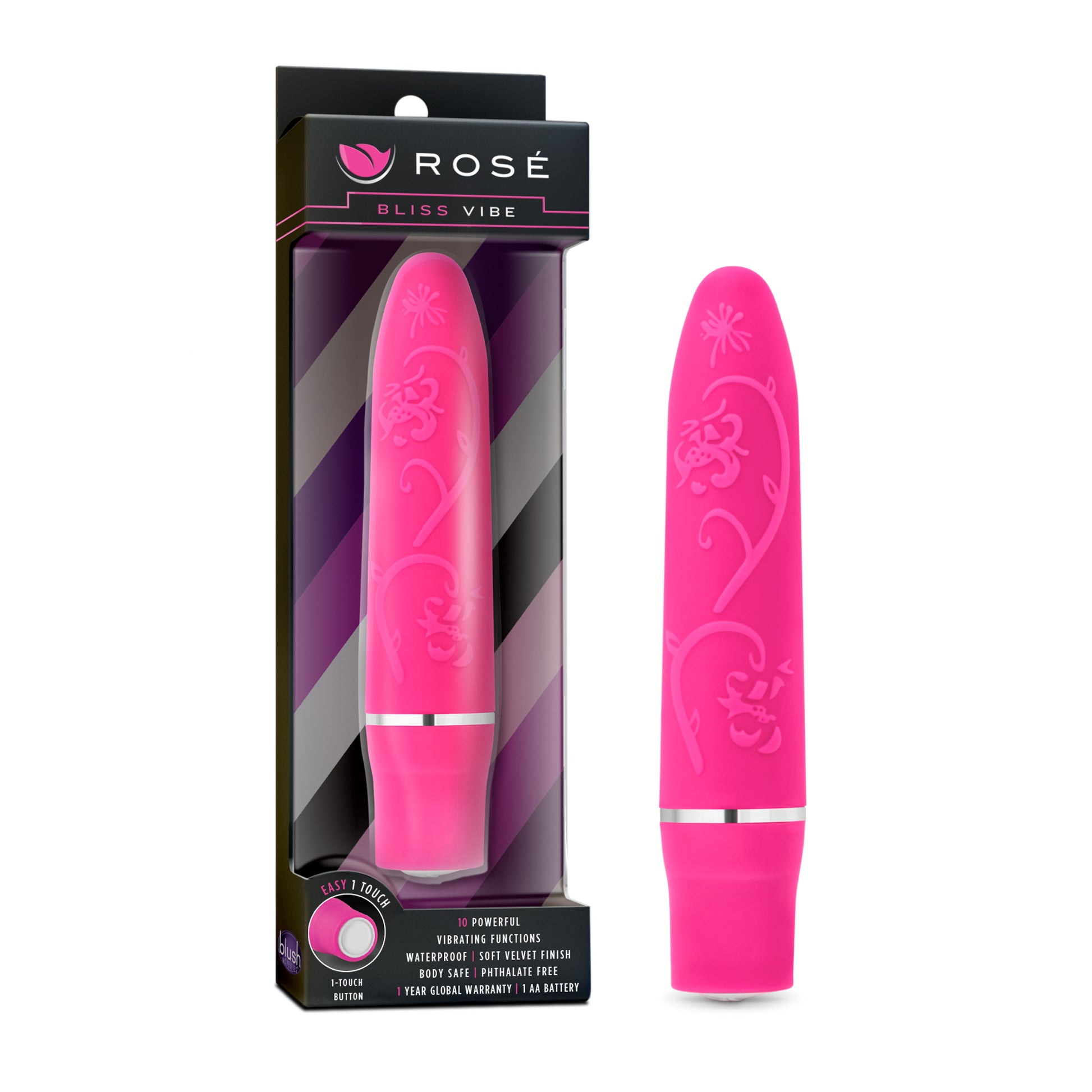 Rose - Bliss Vibe - Pink | 702730697115 | Available at EroticWarehouse.com