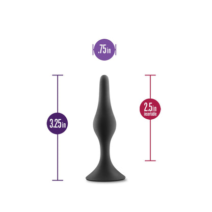Anal Adventures Platinum - Silicone Beginner Plug - Small - Black | 819835027805 | Available at EroticWarehouse.com
