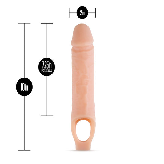 Performance Plus - 10 Inch Silicone Cock Sheath Penis Extender - Vanilla | 853858007932 | Available at EroticWarehouse.com