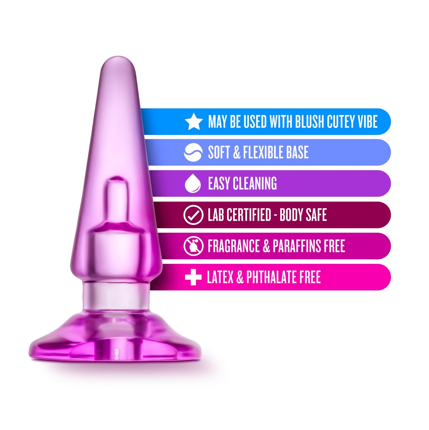 B Yours - Basic Anal Plug - Pink | 735380241100 | Available at EroticWarehouse.com