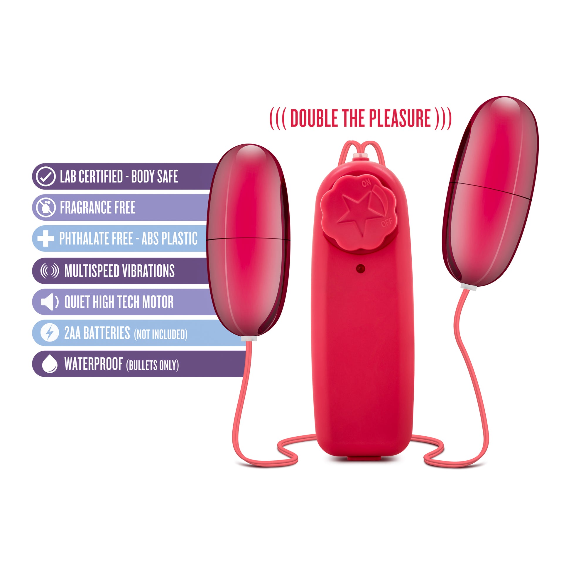 B Yours Double Pop Eggs - Cerise | 049008210691 | Available at EroticWarehouse.com