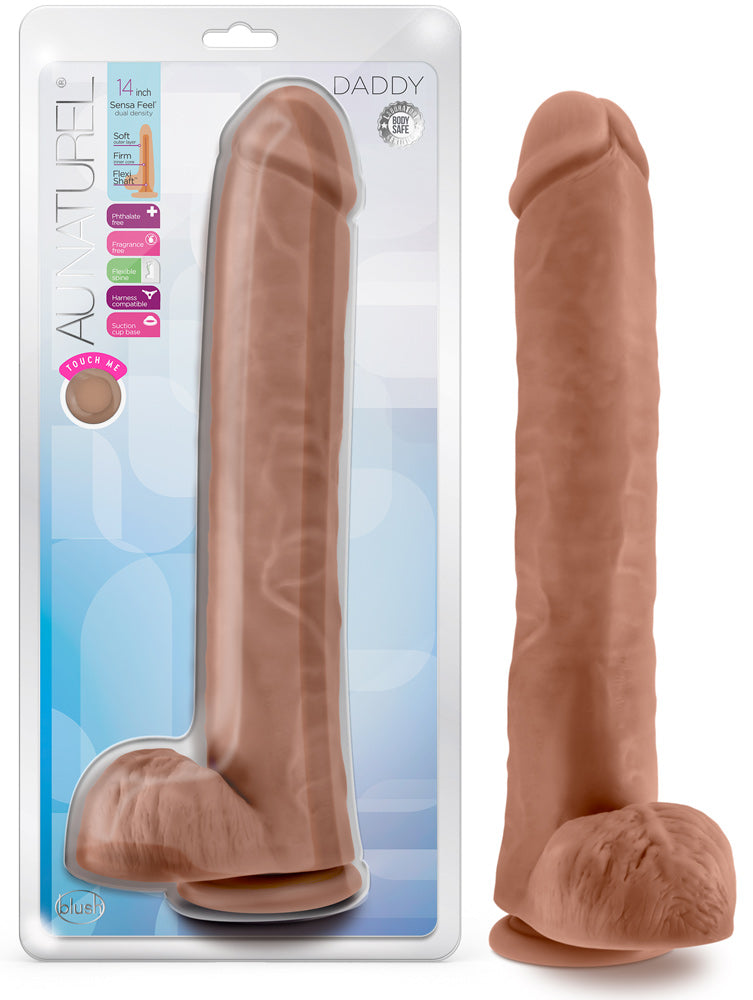 Au Naturel - Daddy - 14 Inch Dildo - Mocha | 819835027447 | Available at EroticWarehouse.com