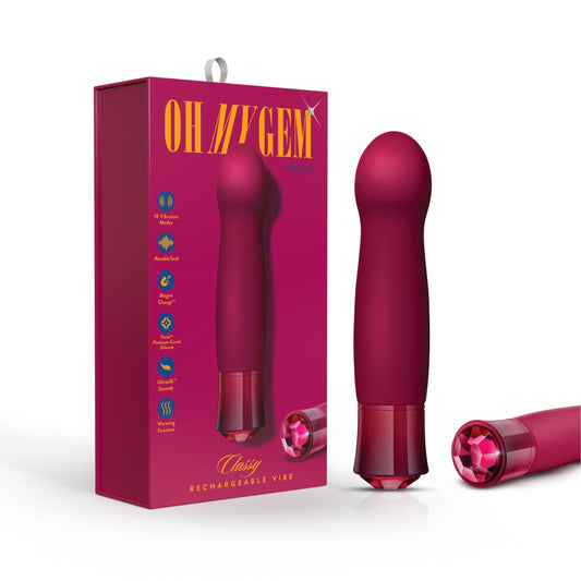 Oh My Gem - Classy - Garnet - Fuchsia | 819835029519 | Available at EroticWarehouse.com