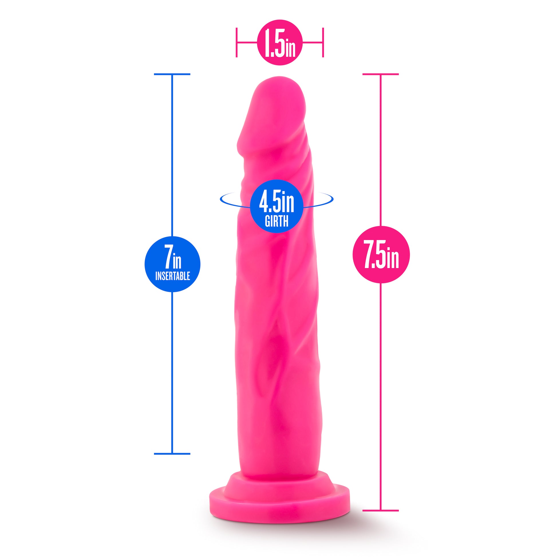 Neo - 7.5 Inch Dual Density Cock - Neon Pink | 819835021551 | Available at EroticWarehouse.com