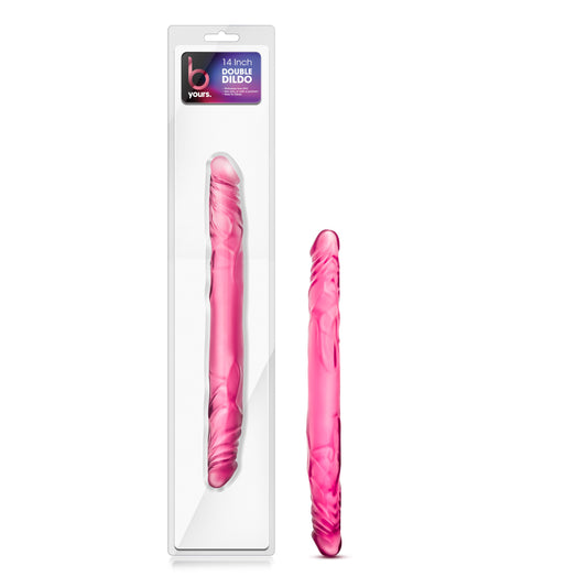 B Yours 14 Inch Double Dildo - Pink | 702730682104 | Available at EroticWarehouse.com