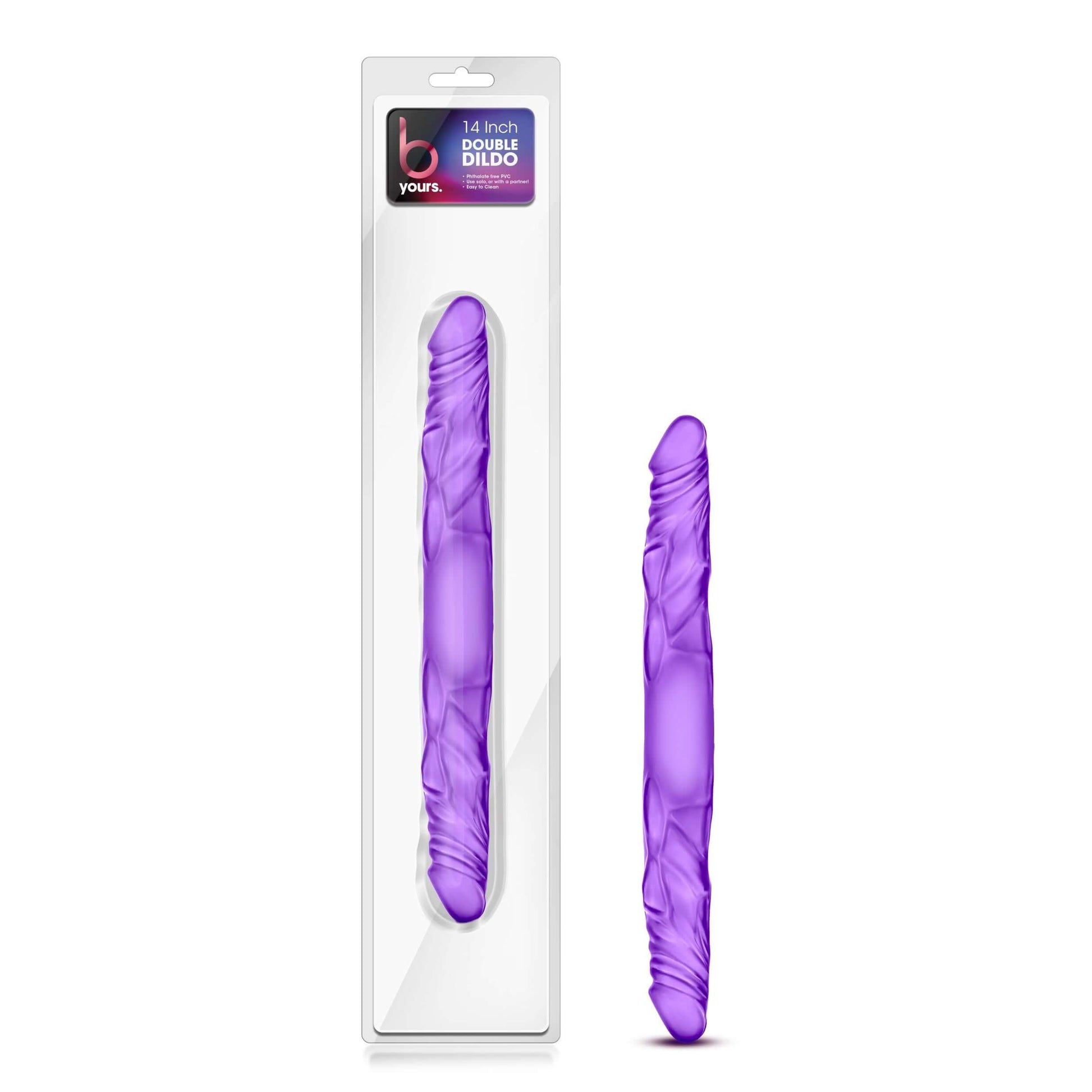 B Yours 14 Inch Double Dildo - Purple | 702730682111 | Available at EroticWarehouse.com
