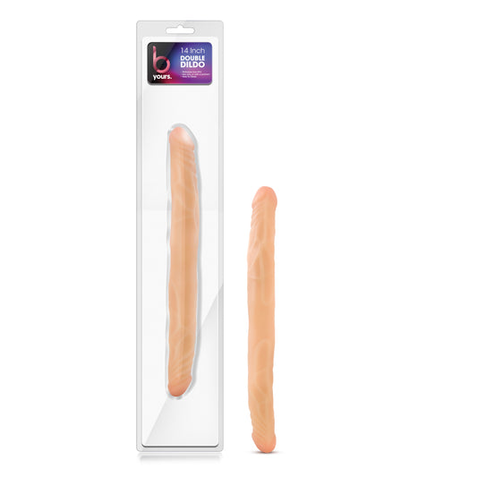 B Yours 14 Inch Double Dildo - Beige | 702730682128 | Available at EroticWarehouse.com