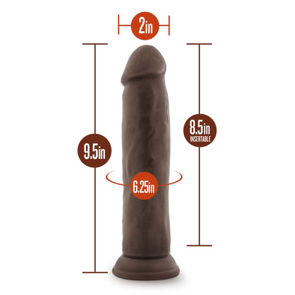 Dr. Skin Plus - 9 Inch Posable Thick Dildo - Chocolate | 819835028536 | Available at EroticWarehouse.com