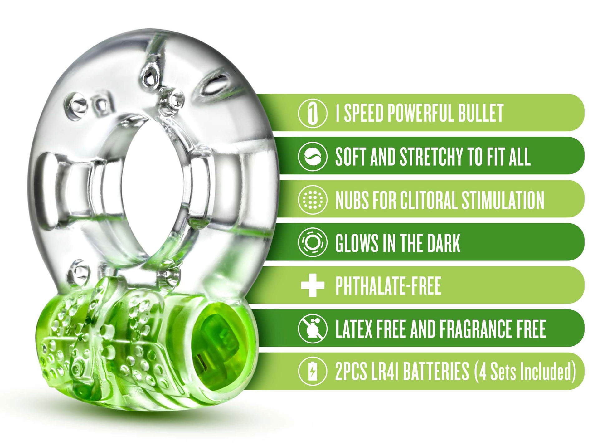 Play With Me - Arouser Vibrating C-Ring - Green | 850002870480 | Available at EroticWarehouse.com