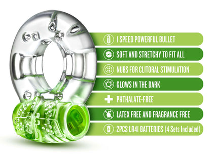 Play With Me - Arouser Vibrating C-Ring - Green | 850002870480 | Available at EroticWarehouse.com