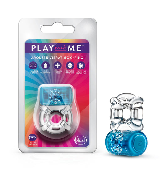 Play With Me - One Night Stand Vibrating C-Ring - Blue | 850002870459 | Available at EroticWarehouse.com