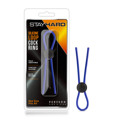 Stay Hard - Silicone Loop Cock Ring - Blue | 853858007482 | Available at EroticWarehouse.com