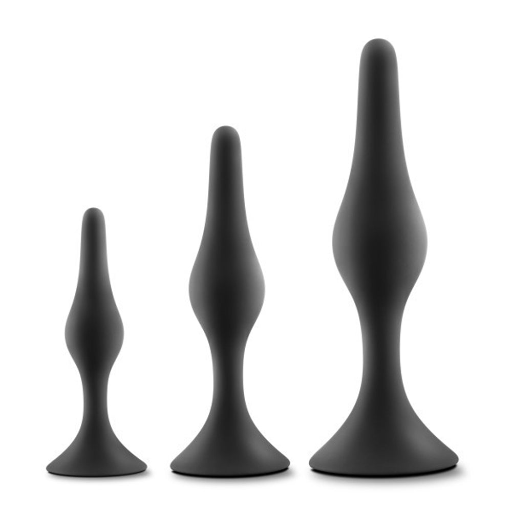 Anal Adventures Platinum - Silicone Beginner Plug Kit - Black | 819835027799 | Available at EroticWarehouse.com