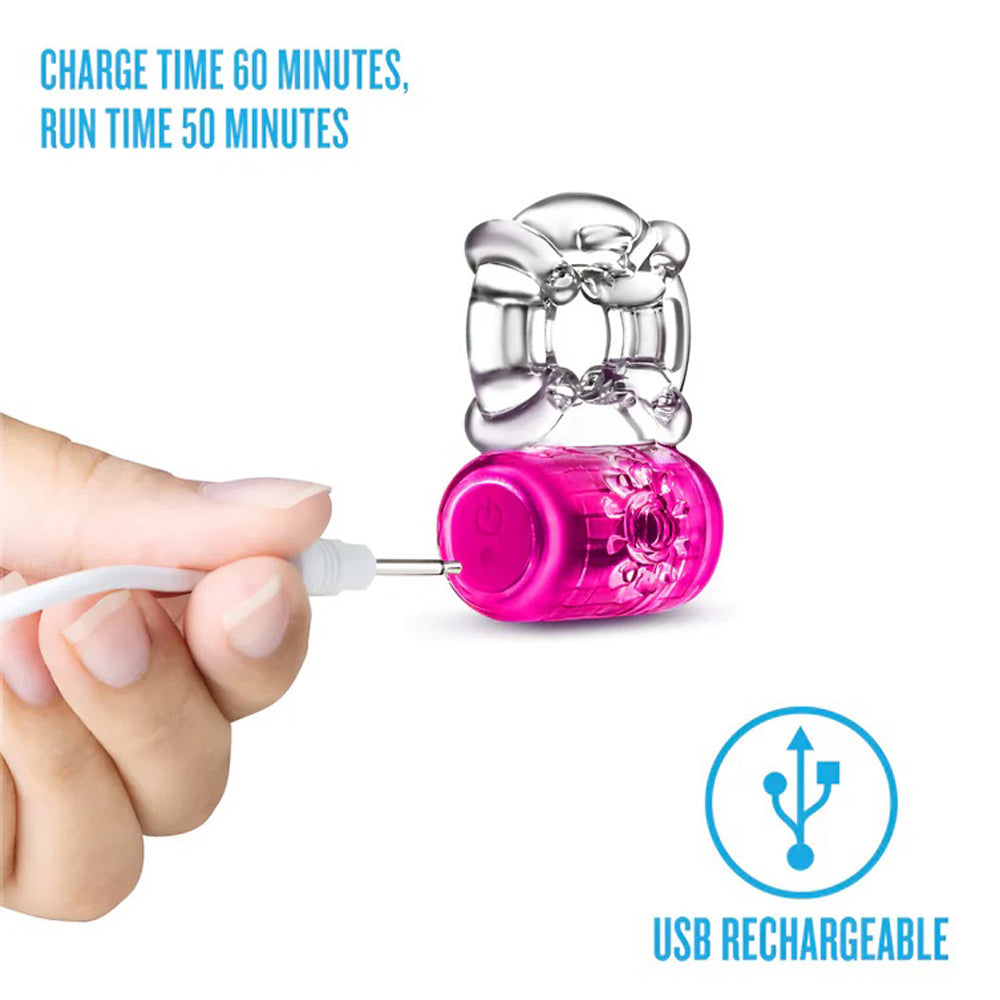 Play With Me Pleaser Rechargeable C-Ring Pink | 850002870572 | Available at EroticWarehouse.com