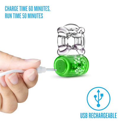 Play With Me Pleaser Rechargeable C-Ring Neon-Green | 850002870565 | Available at EroticWarehouse.com