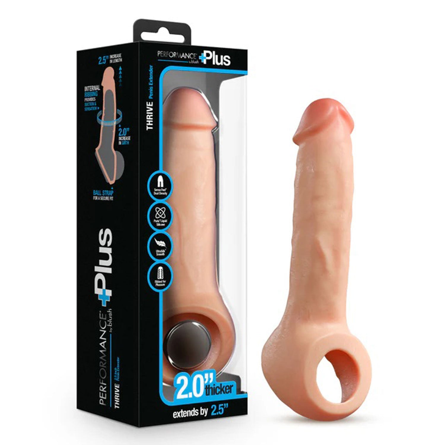 Performance Plus Thrive 2.5 Inch Silicone Penis Xtender - Beige | 810138370698 | Available at EroticWarehouse.com