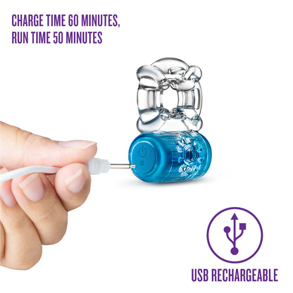 Play With Me - Pleaser Rechargeable C-Ring - Blue | 850002870282 | Available at EroticWarehouse.com