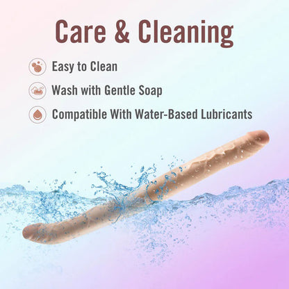 Dr. Skin Plus - 16.5” Posable Double Dong - Beige | 819835029953 | Available at EroticWarehouse.com