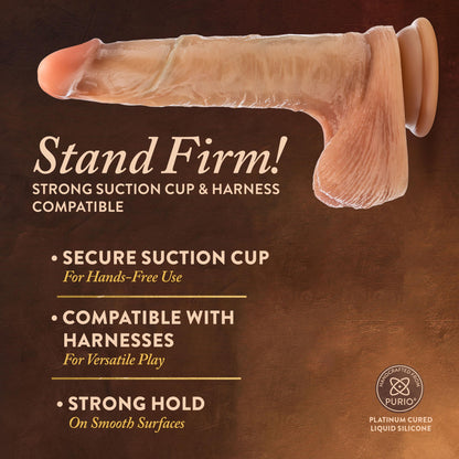 Renaissance - Davinci - 8 Inch Sliding Foreskin Dildo With Squeezable Balls - Tan | 810138370315 | Available at EroticWarehouse.com