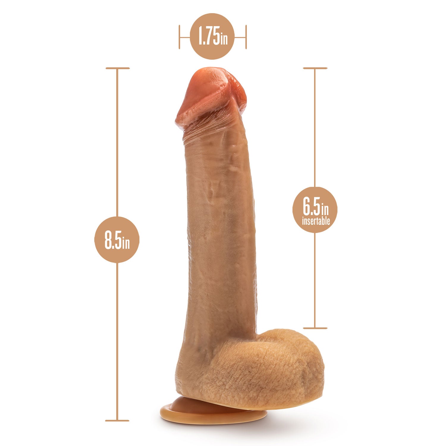 Dr. Skin Silicone - Dr. Phillips - 8.5 Inch Thrusting Dildo - Tan | 810138370308 | Available at EroticWarehouse.com