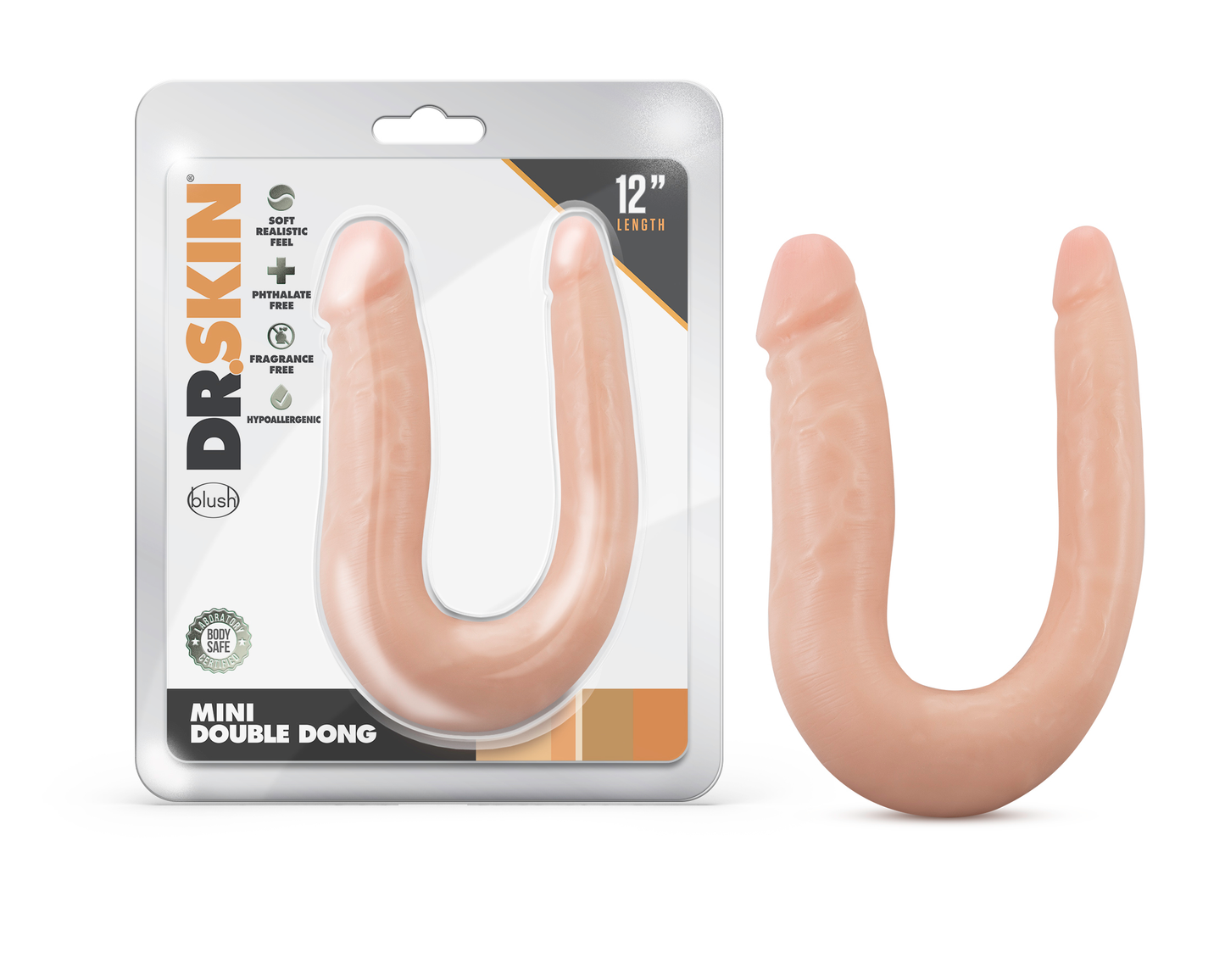 Dr. Skin Mini Double Dong - Vanillla | 819835024910 | Available at EroticWarehouse.com