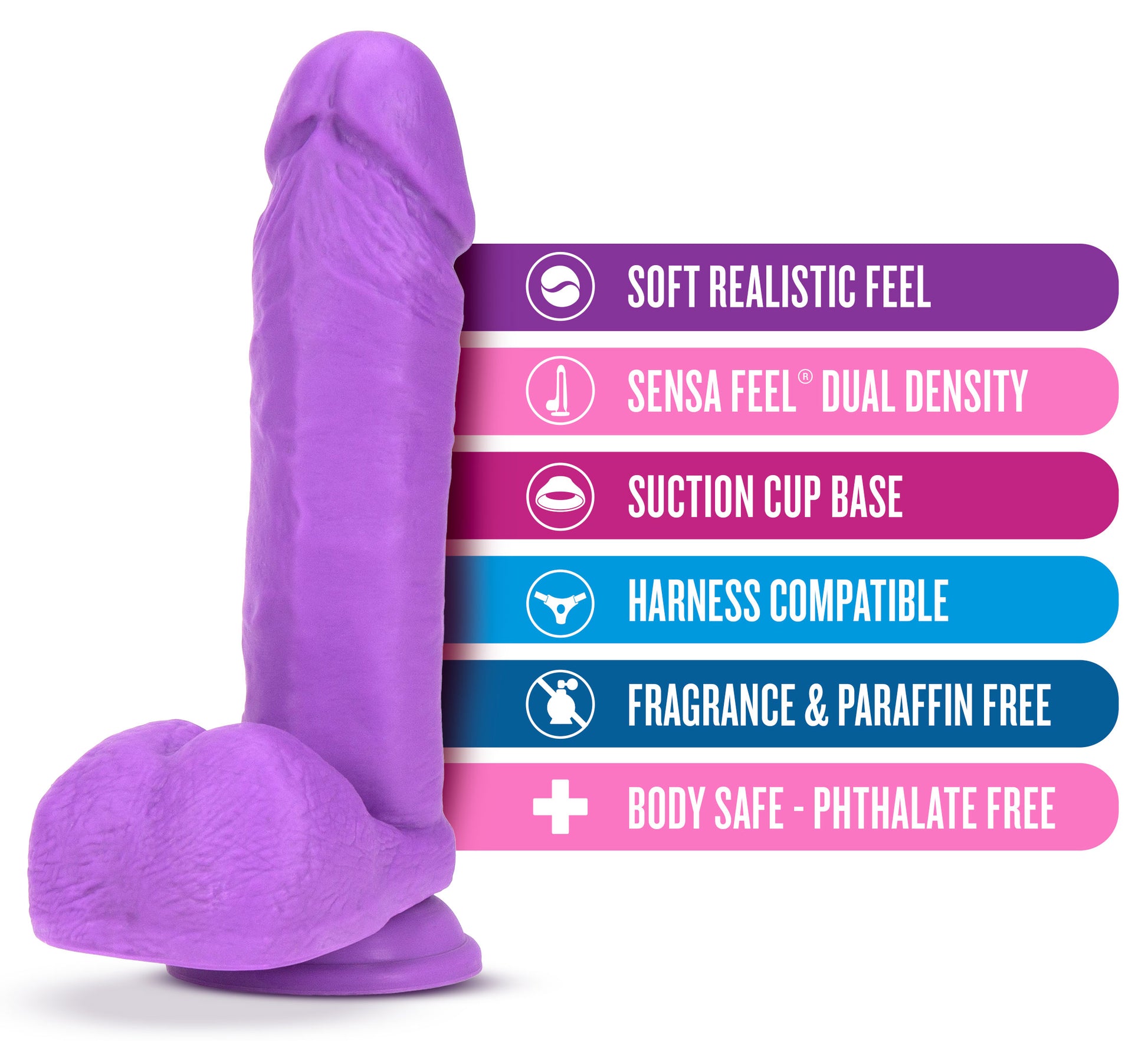 Neo - 8 Inch Dual Density Dildo - Neon Purple | 819835027041 | Available at EroticWarehouse.com