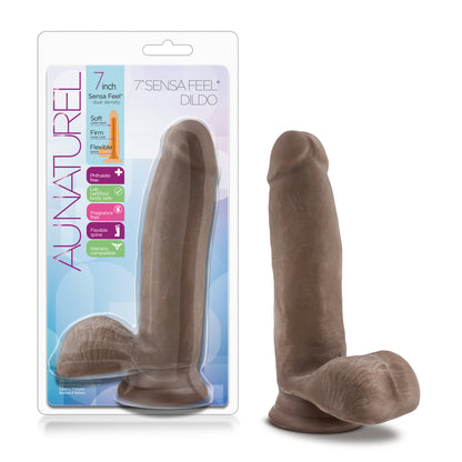 Au Naturel - 7 Inch Sensa Feel Dildo - Chocolate | 855215007661 | Available at EroticWarehouse.com