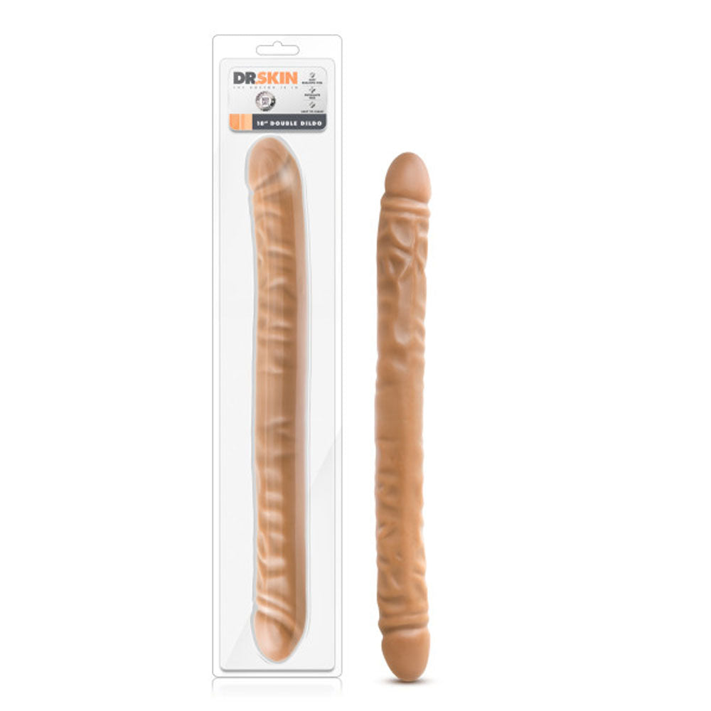 Dr. Skin - 18 Inch Double Dildo - Mocha | 819835024026 | Available at EroticWarehouse.com